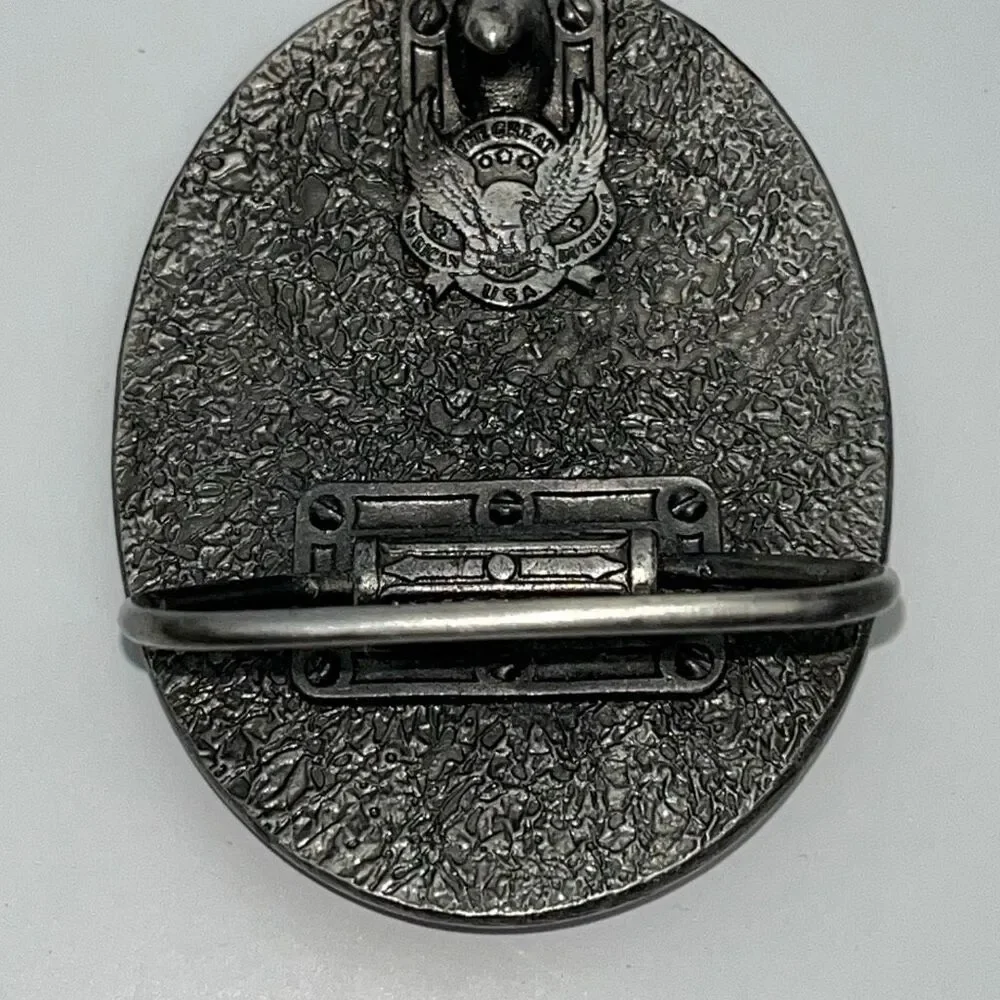 The Great American Buckle Co Mens Gray Fish American Limited Edition Belt Buckle